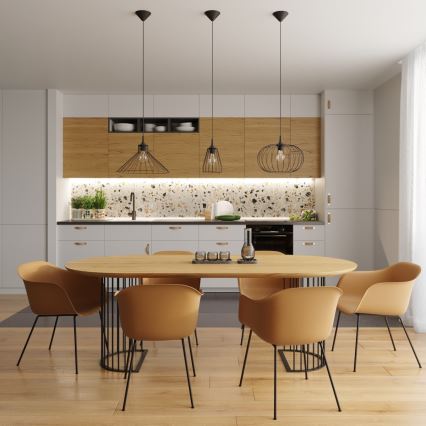 Lámpara colgante LEYO 1xE27/15W/230V negro