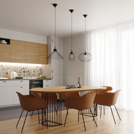 Lámpara colgante LEYO 1xE27/15W/230V negro