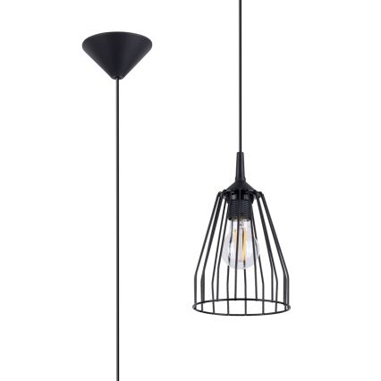 Lámpara colgante LEYO 1xE27/15W/230V negro