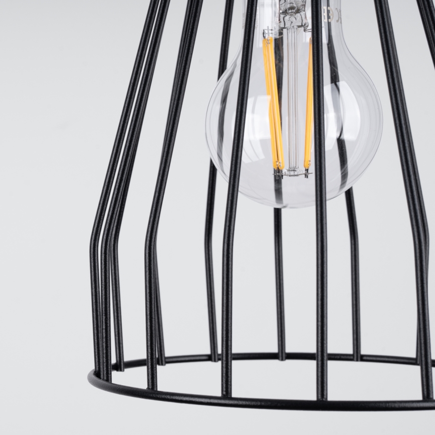 Lámpara colgante LEYO 1xE27/15W/230V negro