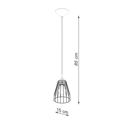 Lámpara colgante LEYO 1xE27/15W/230V negro