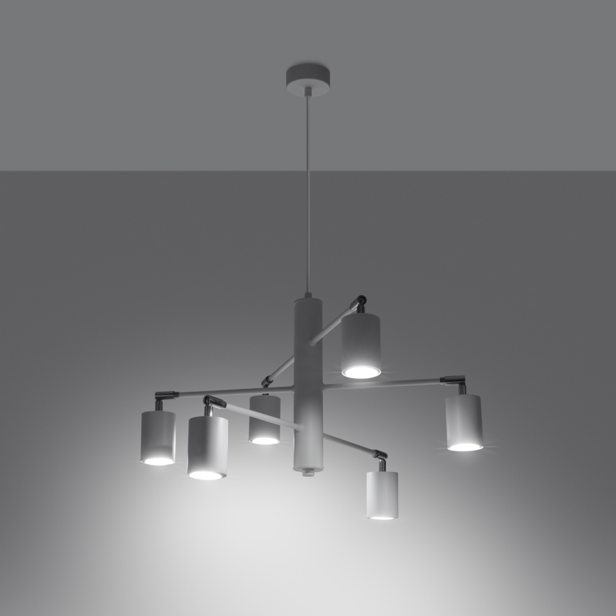 Lámpara colgante LEMMI 6xGU10/10W/230V blanco