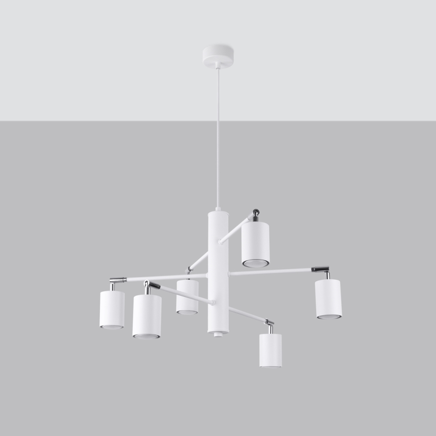 Lámpara colgante LEMMI 6xGU10/10W/230V blanco