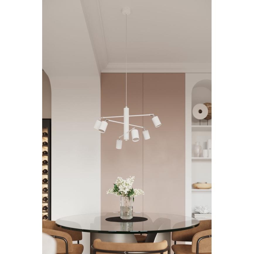 Lámpara colgante LEMMI 6xGU10/10W/230V blanco