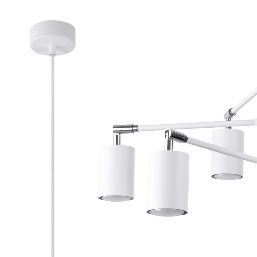 Lámpara colgante LEMMI 6xGU10/10W/230V blanco