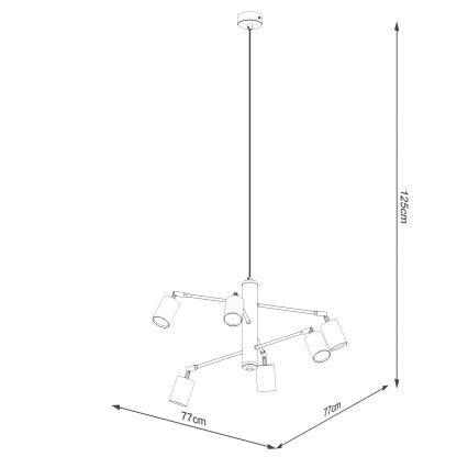 Lámpara colgante LEMMI 6xGU10/10W/230V blanco