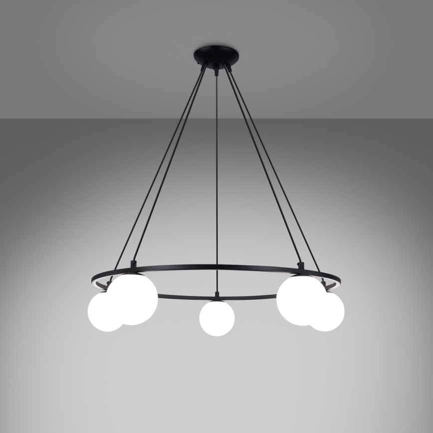 Lámpara colgante YOLI 5xG9/8W/230V negro