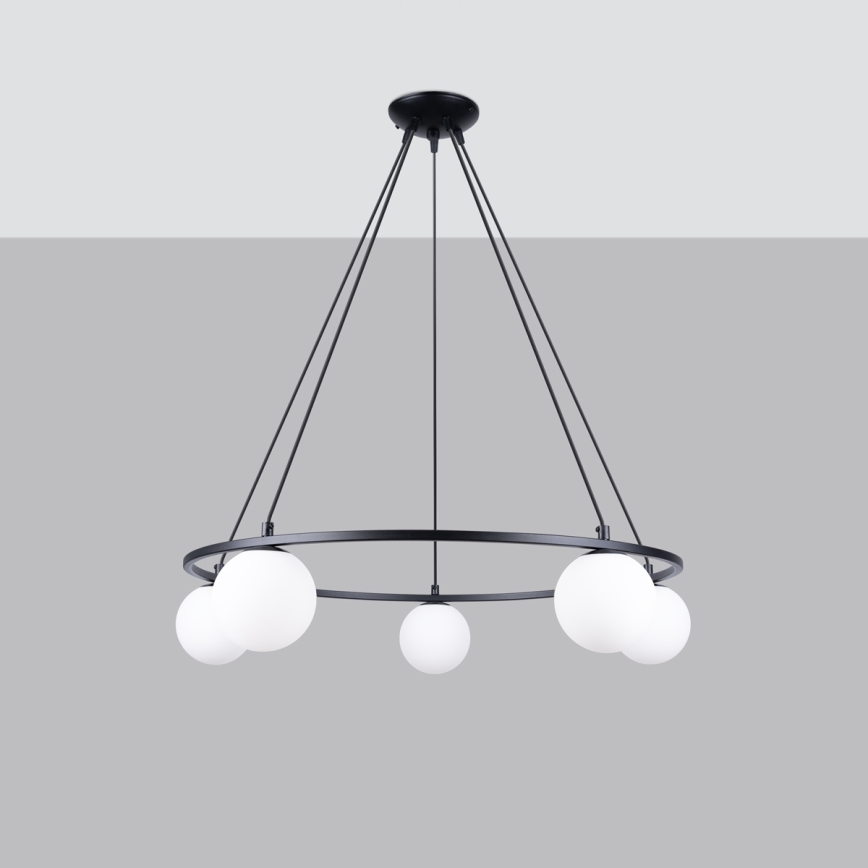 Lámpara colgante YOLI 5xG9/8W/230V negro