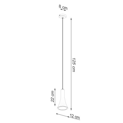 Lámpara colgante REA 1xE14/12W/230V concreto