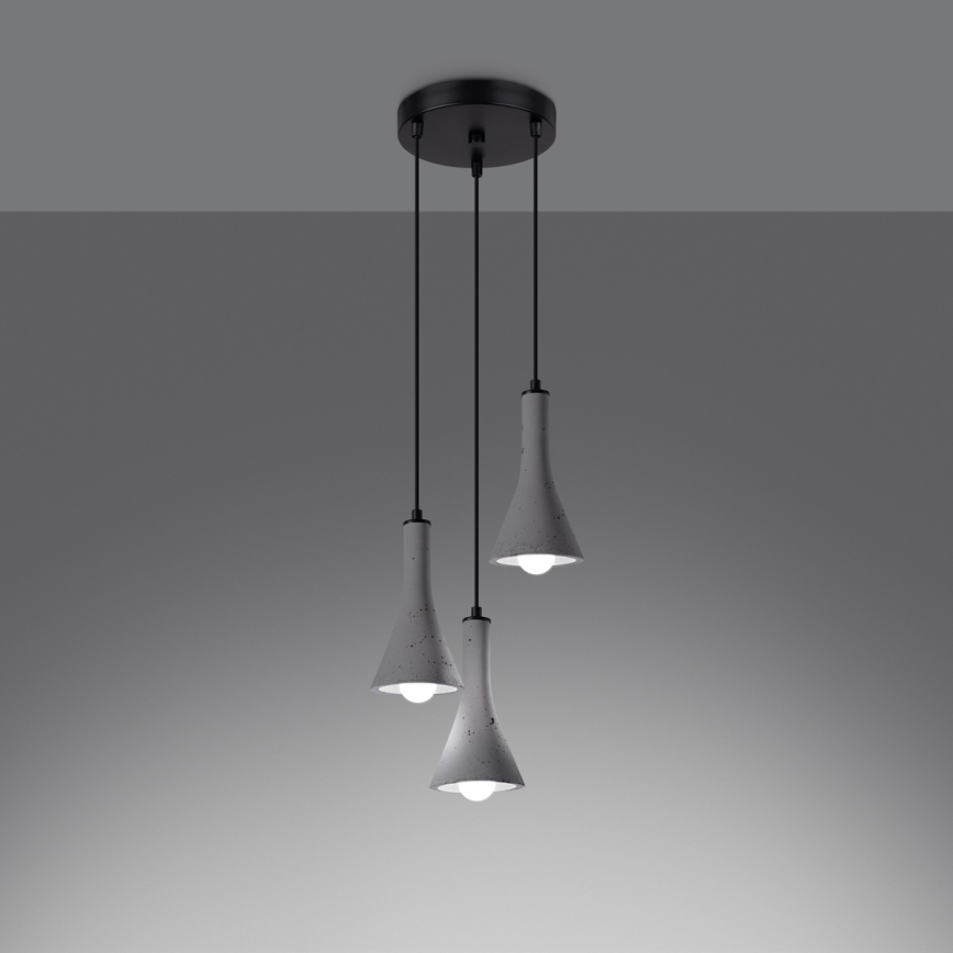 Lámpara colgante REA 3xE14/12W/230V concreto