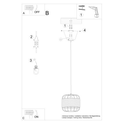 Lámpara colgante FOST 1xE27/15W/230V