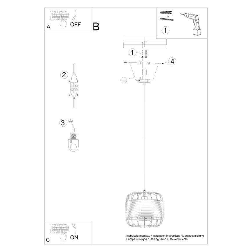 Lámpara colgante FOST 1xE27/15W/230V