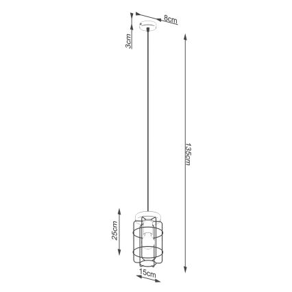 Lámpara colgante GOTTO 1xE27/15W/230V negro