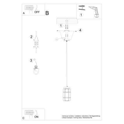 Lámpara colgante GOTTO 1xE27/15W/230V negro