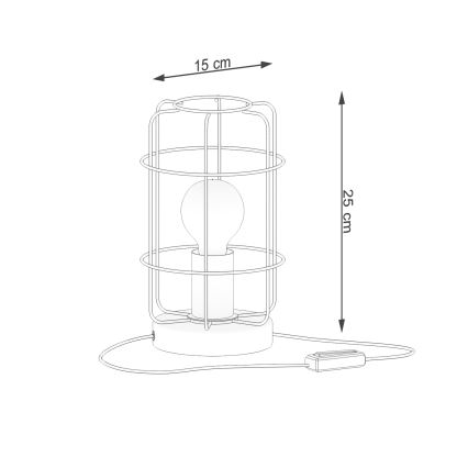 Lámpara de mesa GOTTO 1xE27/15W/230V negro