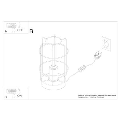 Lámpara de mesa GOTTO 1xE27/15W/230V negro