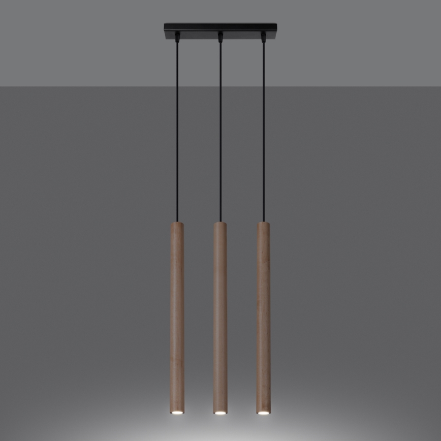 Lámpara colgante PASTELO 3xG9/8W/230V madera