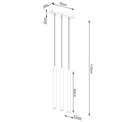 Lámpara colgante PASTELO 3xG9/8W/230V madera