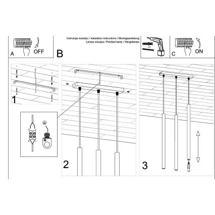 Lámpara colgante PASTELO 3xG9/8W/230V madera