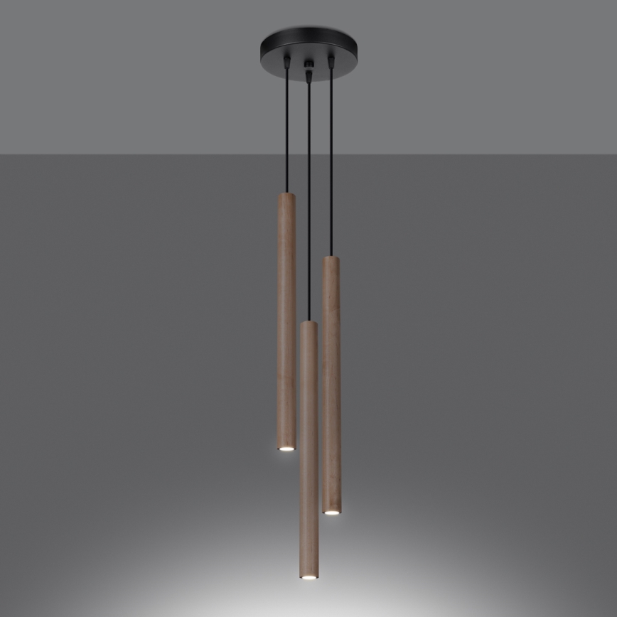 Lámpara colgante PASTELO 3xG9/8W/230V madera