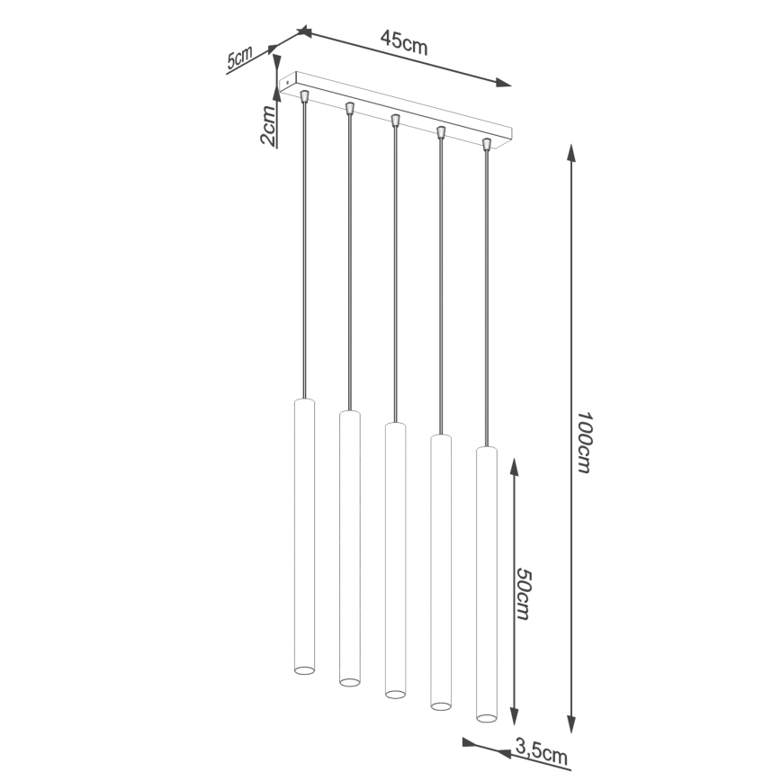 Lámpara colgante PASTELO 5xG9/8W/230V madera