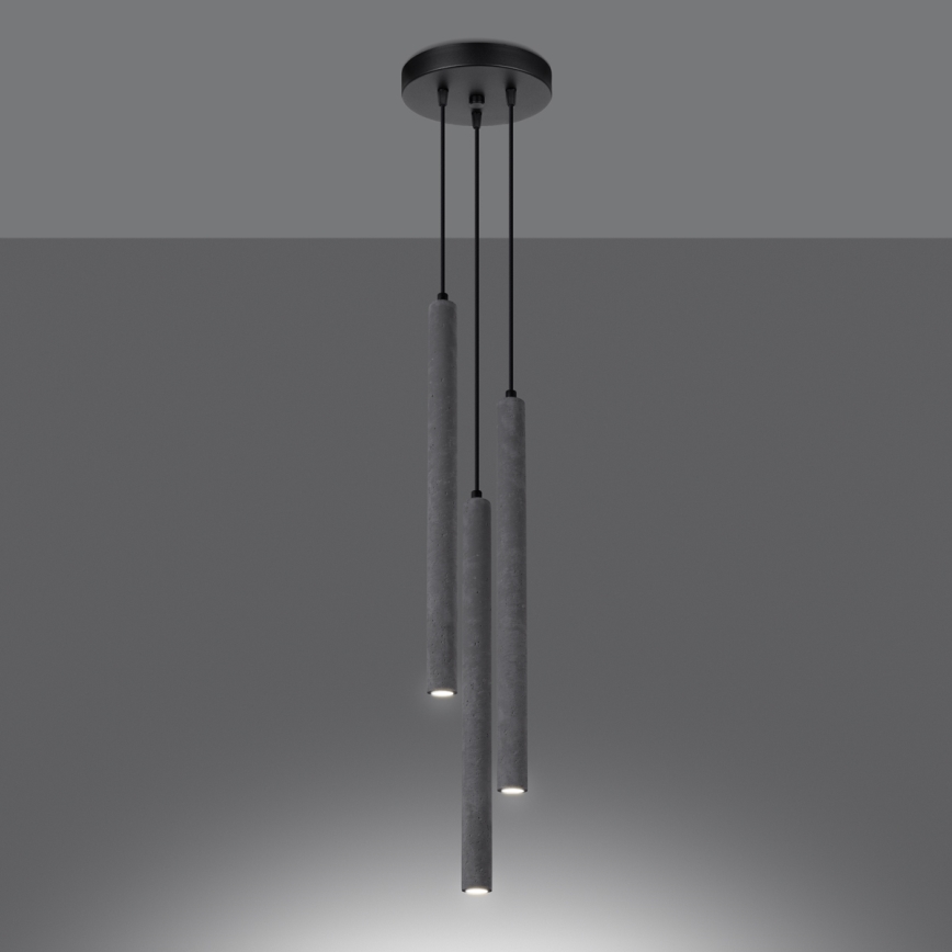 Lámpara colgante PASTELO 3xG9/8W/230V concreto