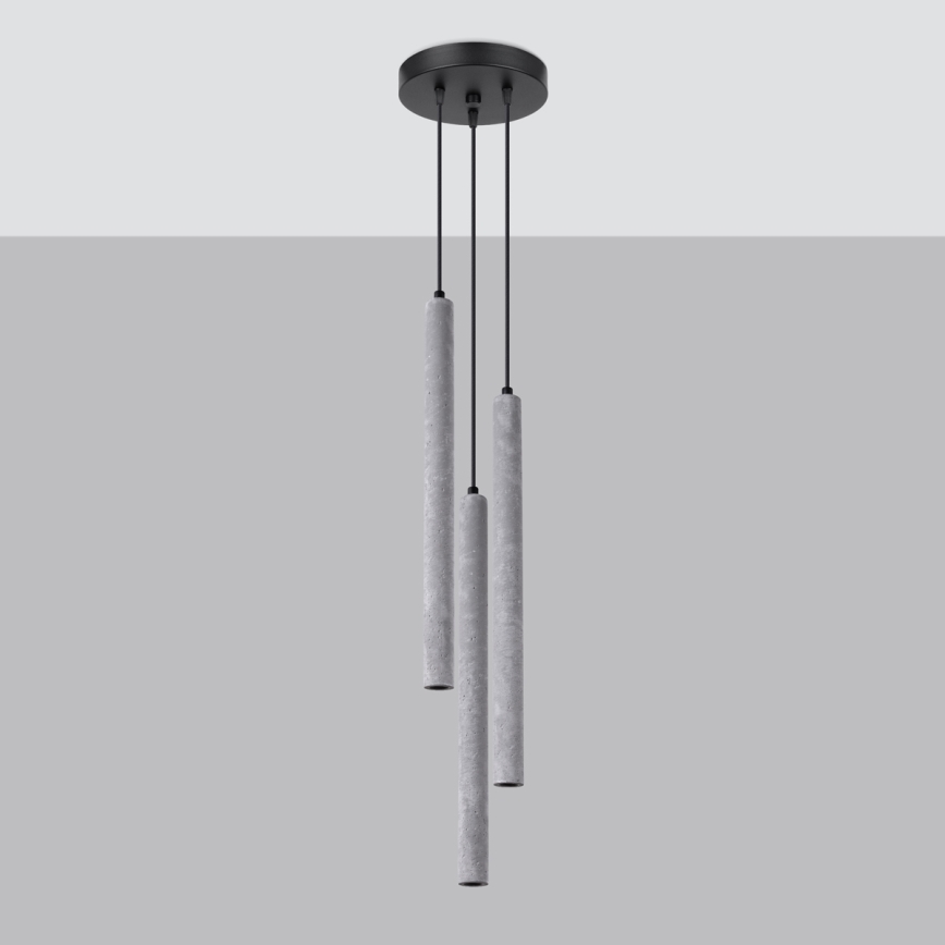 Lámpara colgante PASTELO 3xG9/8W/230V concreto