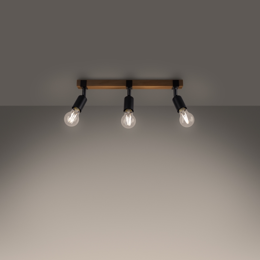 Foco ZUCA 3xE27/15W/230V negro