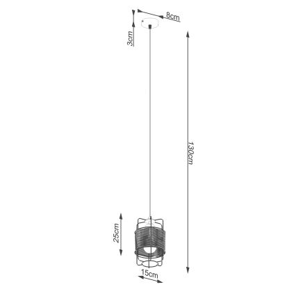 Lámpara colgante GIZUR 1xE27/15W/230V