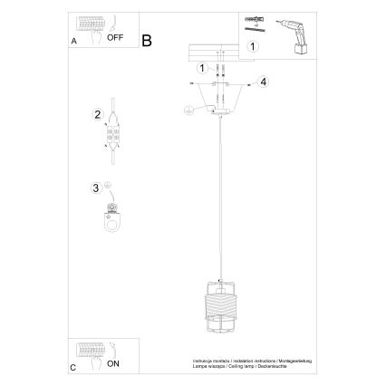 Lámpara colgante GIZUR 1xE27/15W/230V