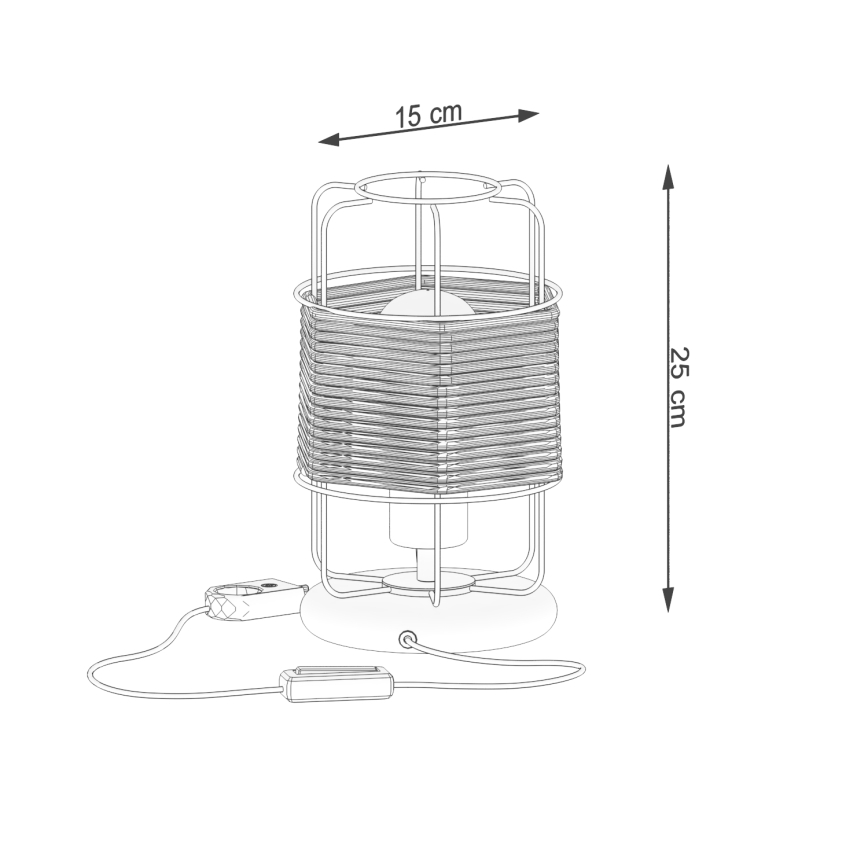 Lámpara de mesa GIZUR 1xE27/15W/230V