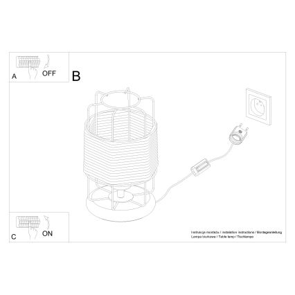 Lámpara de mesa GIZUR 1xE27/15W/230V