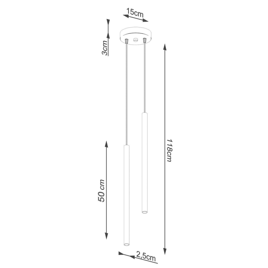 Lámpara colgante PASTELO 2xG9/8W/230V blanco