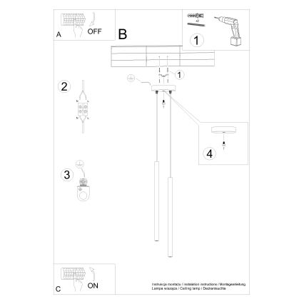 Lámpara colgante PASTELO 2xG9/8W/230V blanco