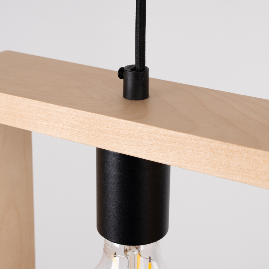 Lámpara colgante ARIES 1xE27/15W/230V haya/beige