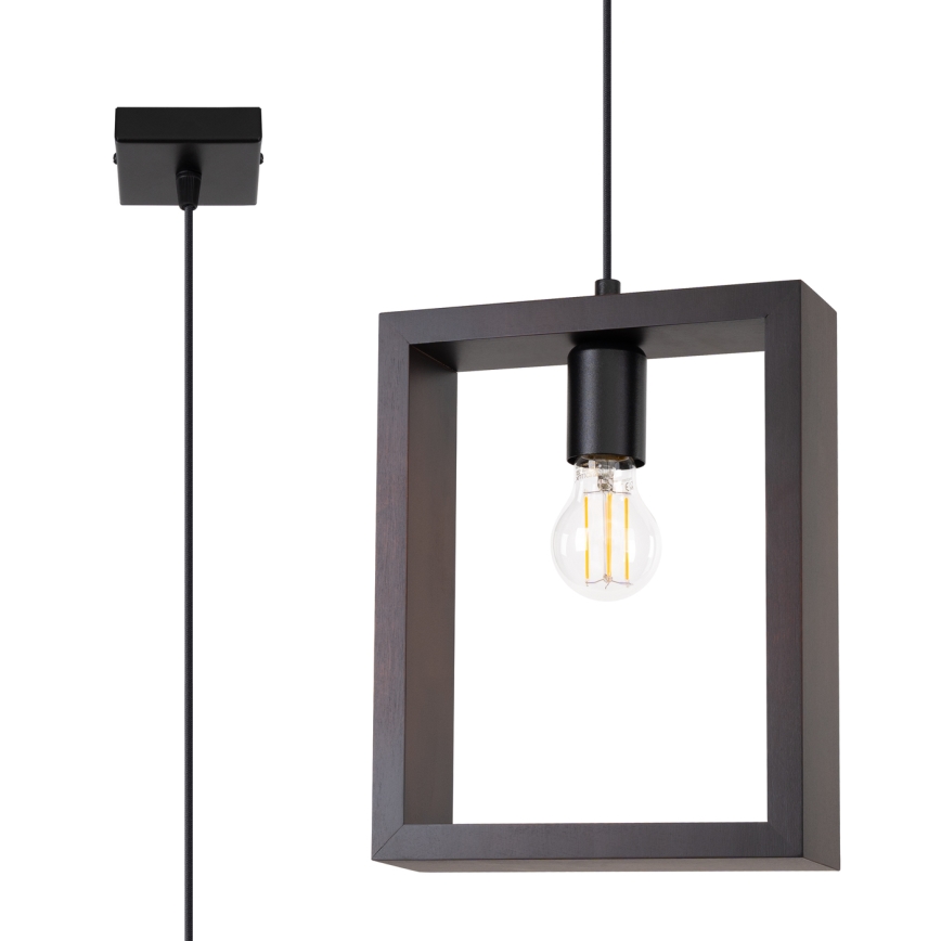 Lámpara colgante ARIES 1xE27/15W/230V haya/wenge