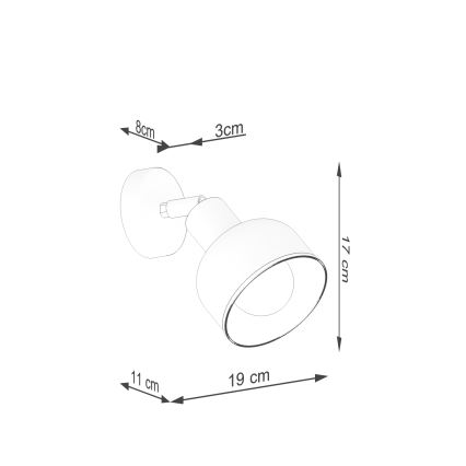 Foco de pared ELBA 1xE27/15W/230V blanco