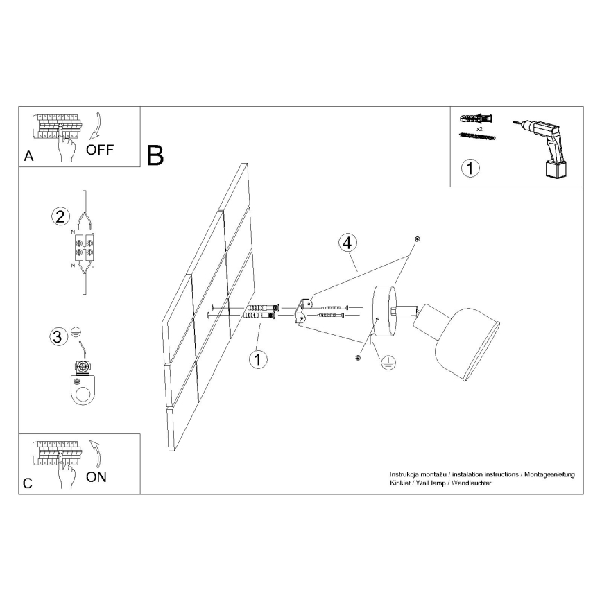 Foco de pared ELBA 1xE27/15W/230V blanco