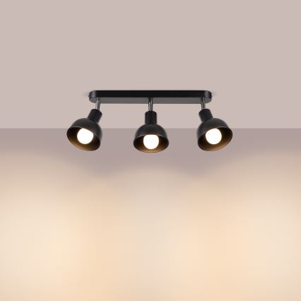 Foco ELBA 3xE27/15W/230V negro