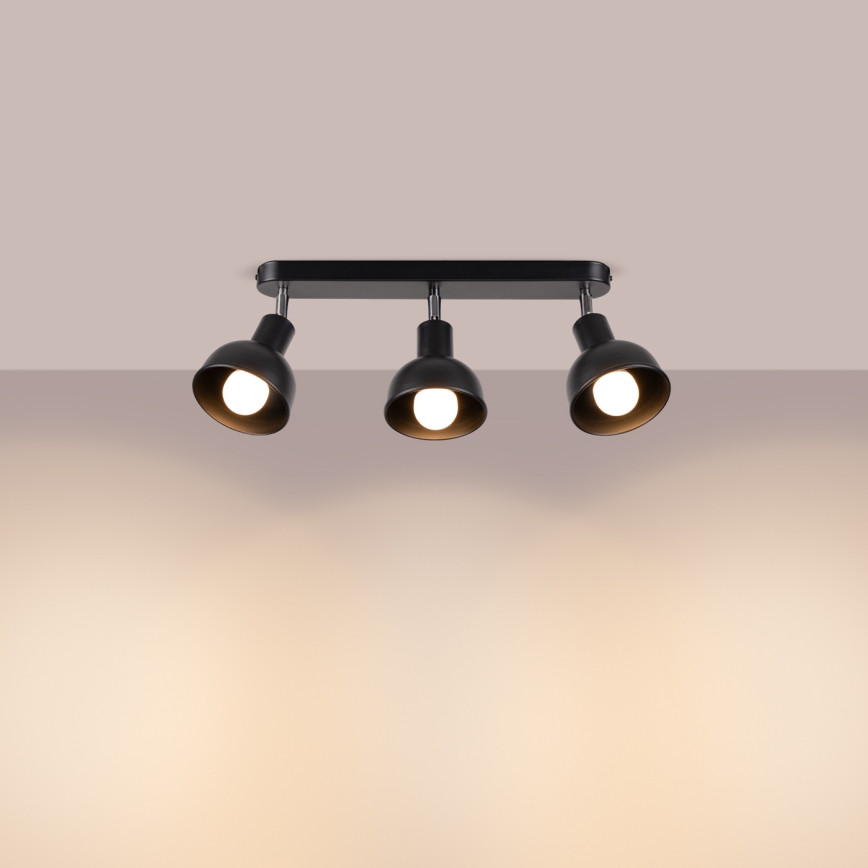 Foco ELBA 3xE27/15W/230V negro