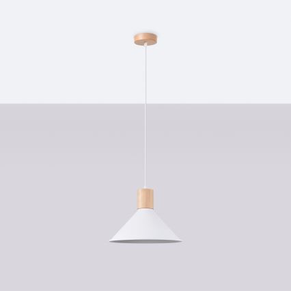 Lámpara colgante JAGA 1xE27/15W/230V diá. 30 cm blanco