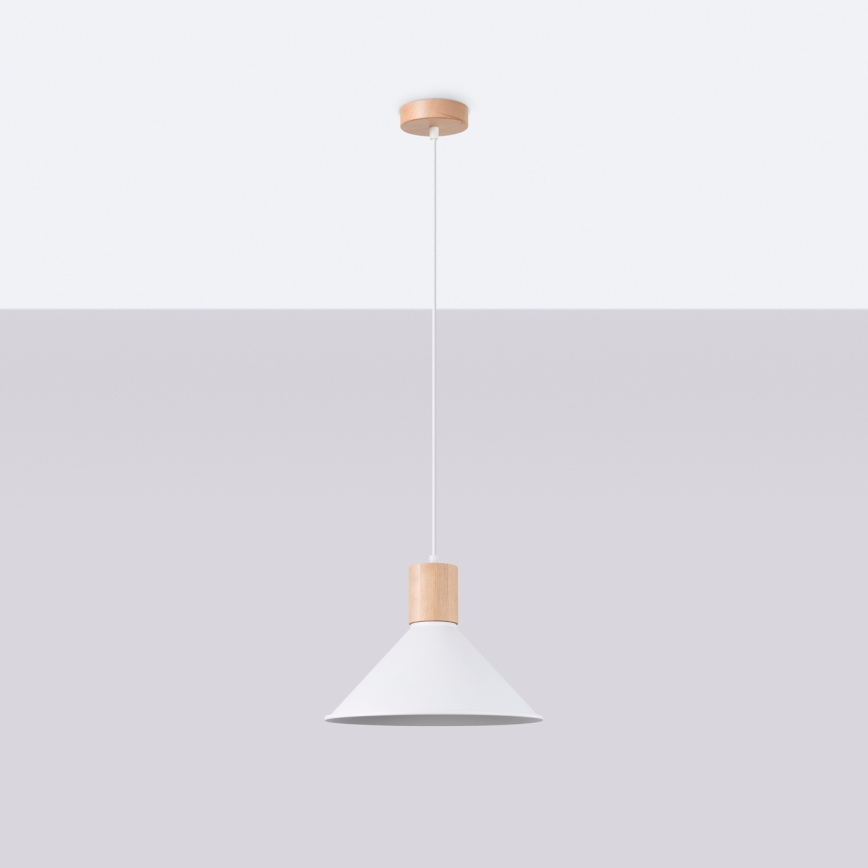 Lámpara colgante JAGA 1xE27/15W/230V diá. 30 cm blanco