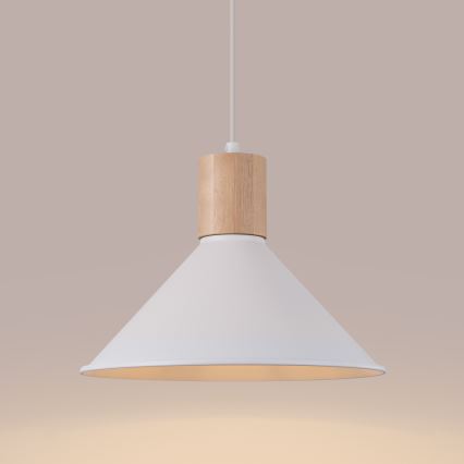 Lámpara colgante JAGA 1xE27/15W/230V diá. 30 cm blanco