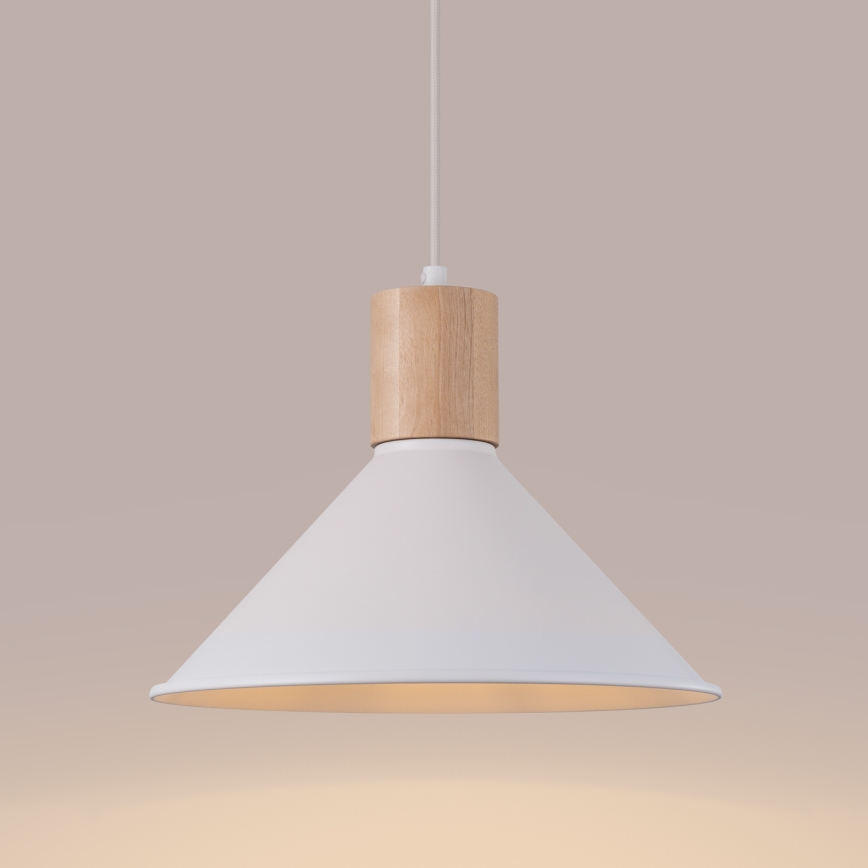 Lámpara colgante JAGA 1xE27/15W/230V diá. 30 cm blanco