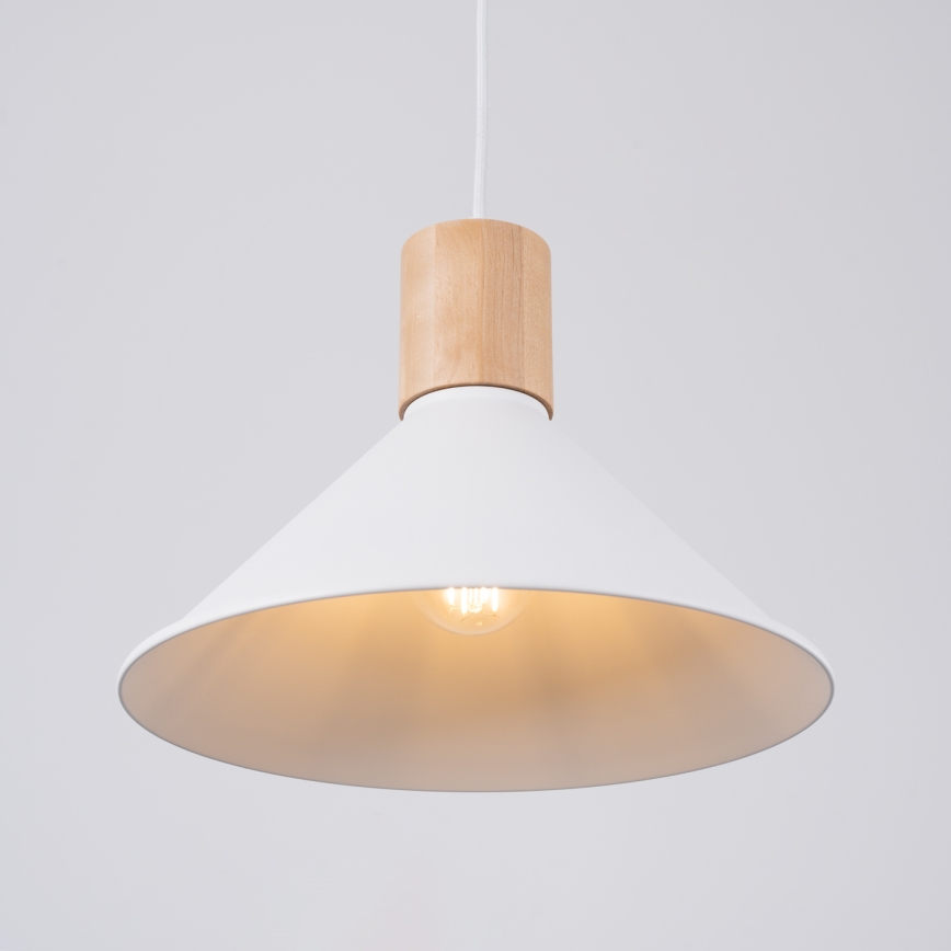 Lámpara colgante JAGA 1xE27/15W/230V diá. 30 cm blanco