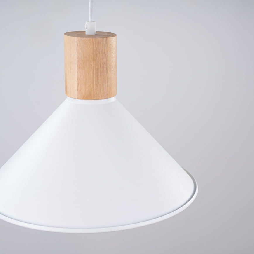 Lámpara colgante JAGA 1xE27/15W/230V diá. 30 cm blanco