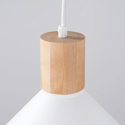 Lámpara colgante JAGA 1xE27/15W/230V diá. 30 cm blanco