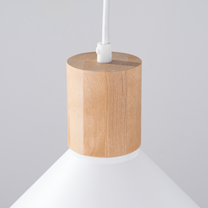 Lámpara colgante JAGA 1xE27/15W/230V diá. 30 cm blanco