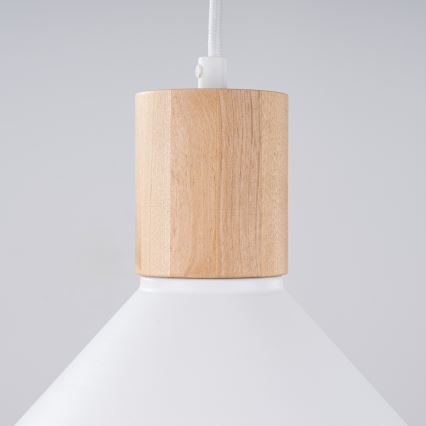 Lámpara colgante JAGA 1xE27/15W/230V diá. 30 cm blanco
