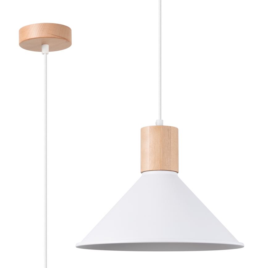 Lámpara colgante JAGA 1xE27/15W/230V diá. 30 cm blanco